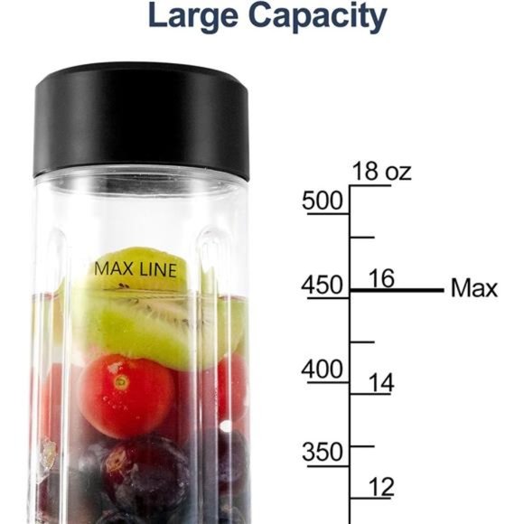 18oz Portable Blender USB Rechargeable with 6 Blades - Picture 4 of 6